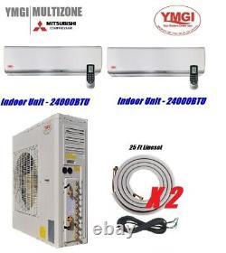 Ymgi 48000 Btu Double Zone Ductless Mini Split Air Conditionneur Pompe À Chaleur 4 Ton 2 Z